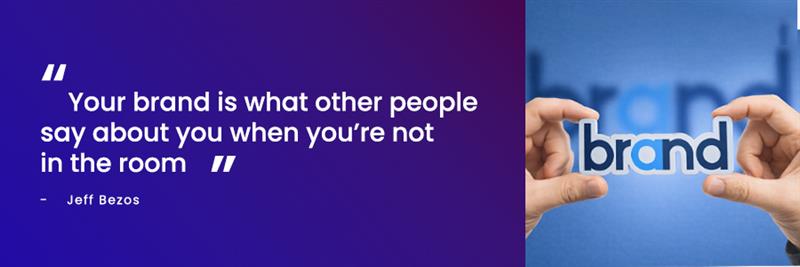 Quote reading “Your brand is what other people say about you when you’re not in the room” alongside the word brand, highlighting why Travel Outsourcing Services help modern travel brands protect and elevate customer experience.