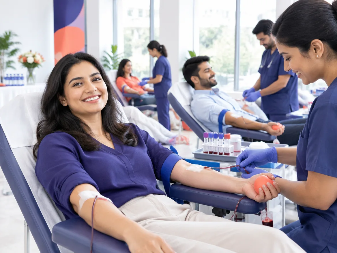 Blood donation camp for thalassaemia patients