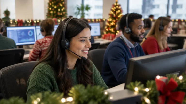Retail customer service team handling holiday season demand