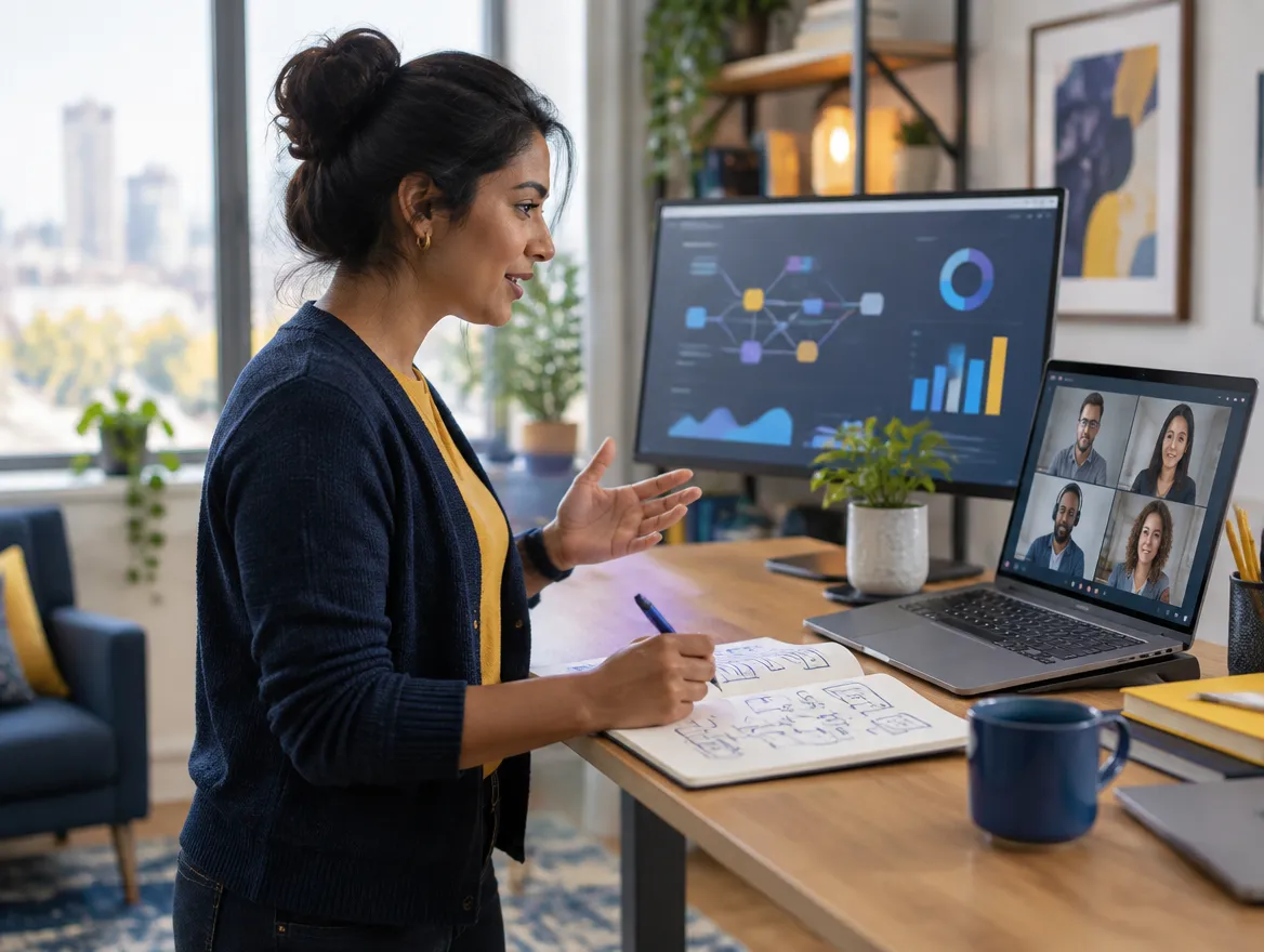 Fusion CX AI data lead on a video call scoping an annotation and evaluation program