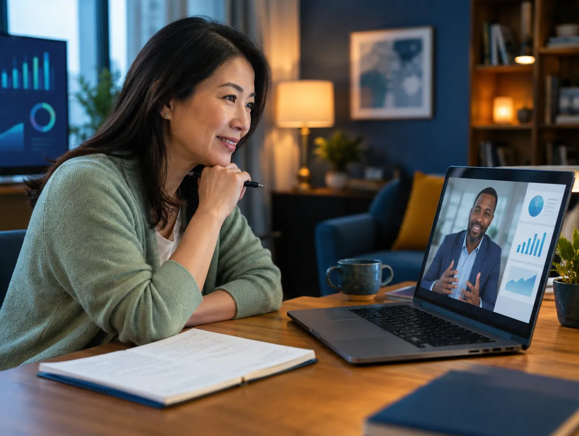 Debt resolution specialist on a video call with a client
