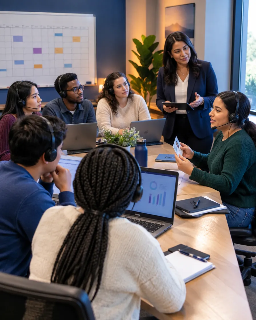 EdTech support team planning around a table