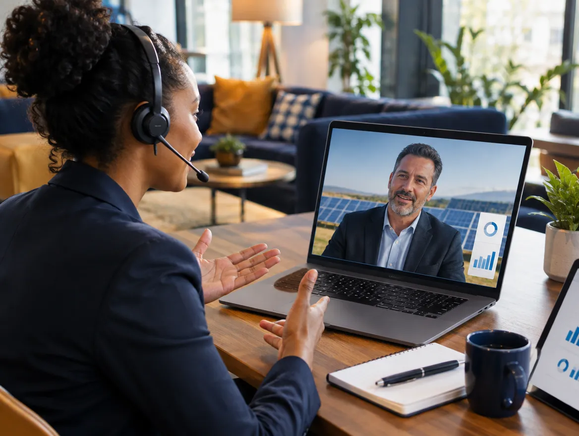 Energy support agent in a headset on a video call