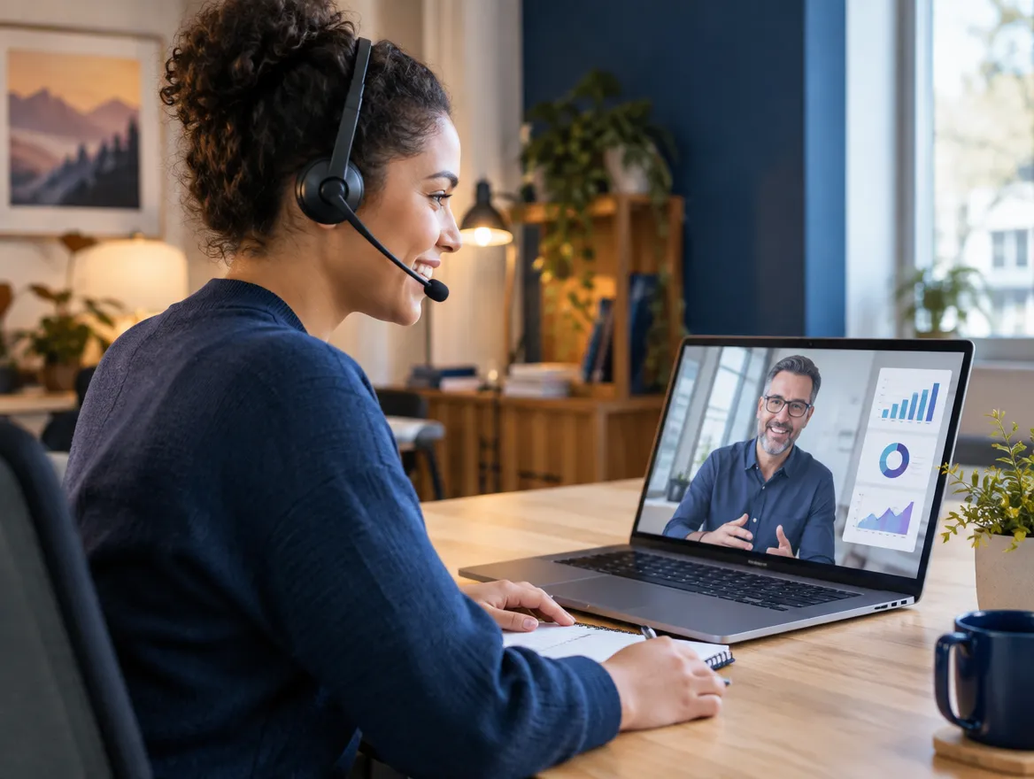 Energy support agent in a headset on a video call