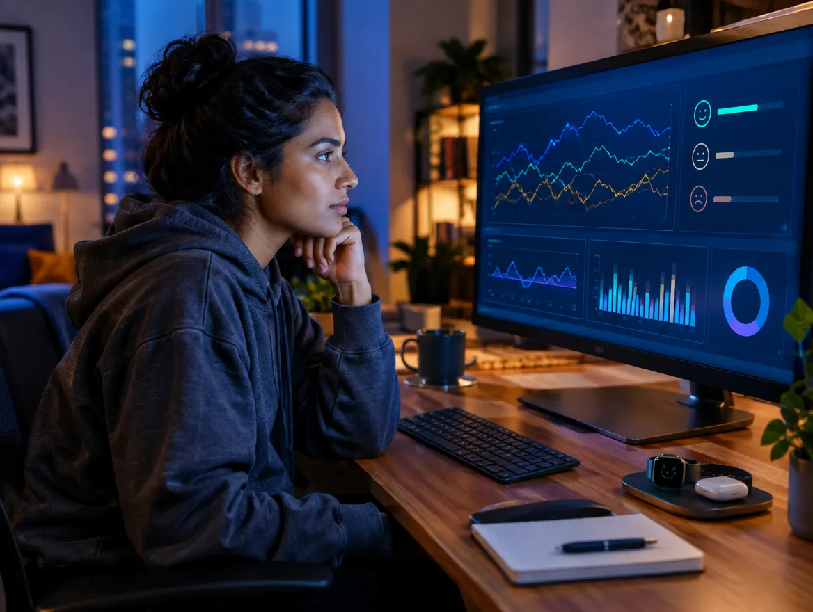 Analyst monitoring MedTech device data on a large monitor