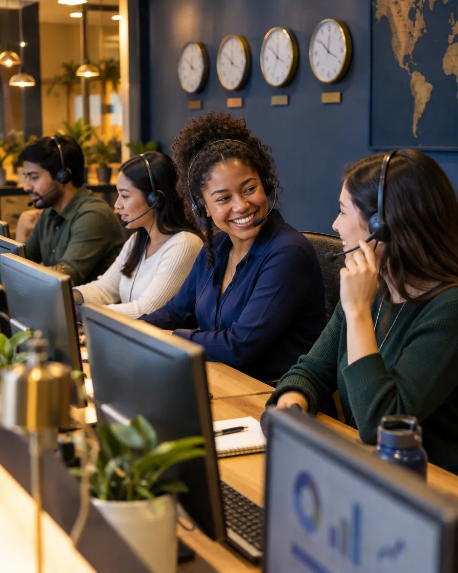 Member services agents working at their desks