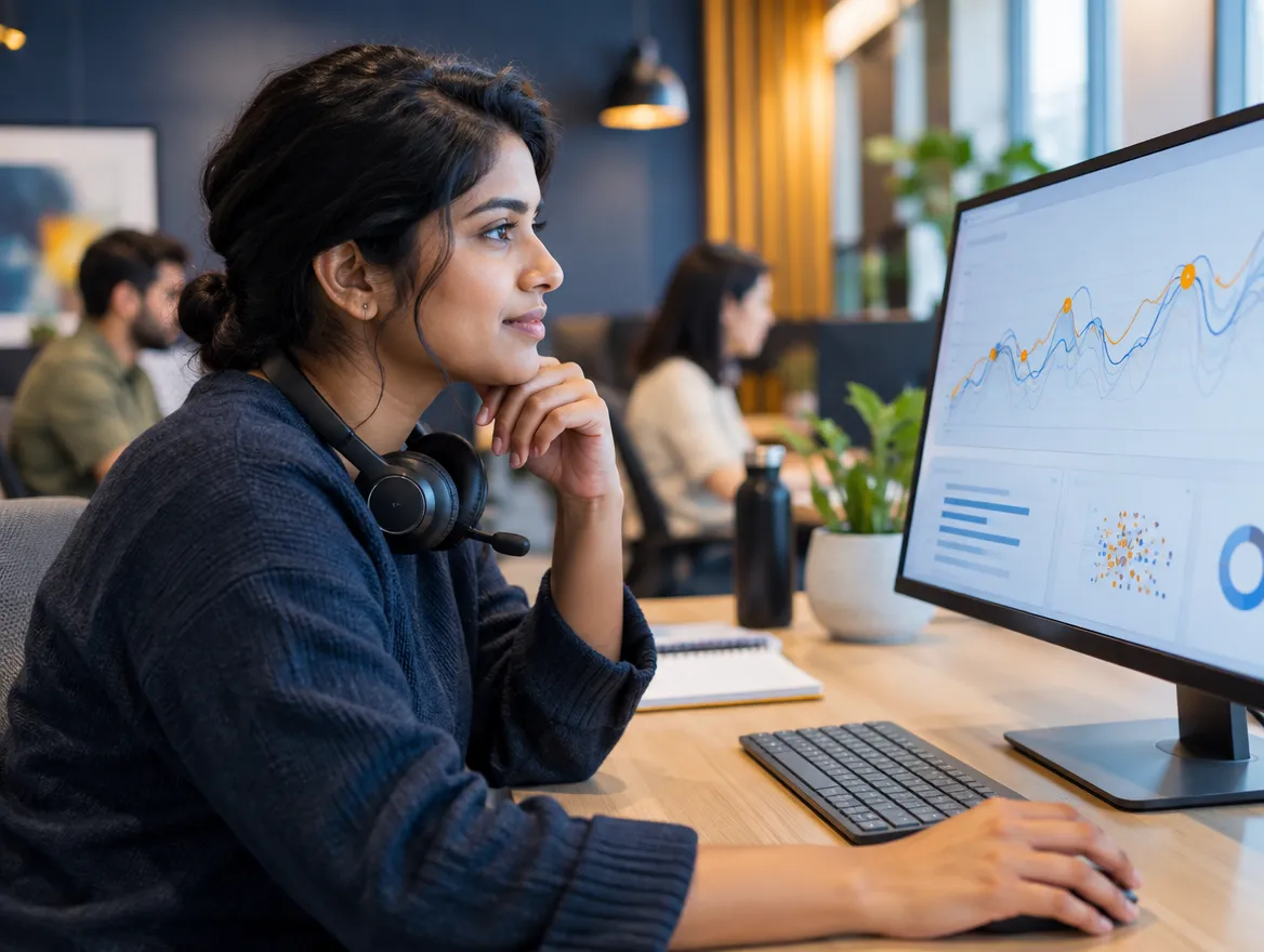 Analyst reviewing mortgage rate trends on a monitor