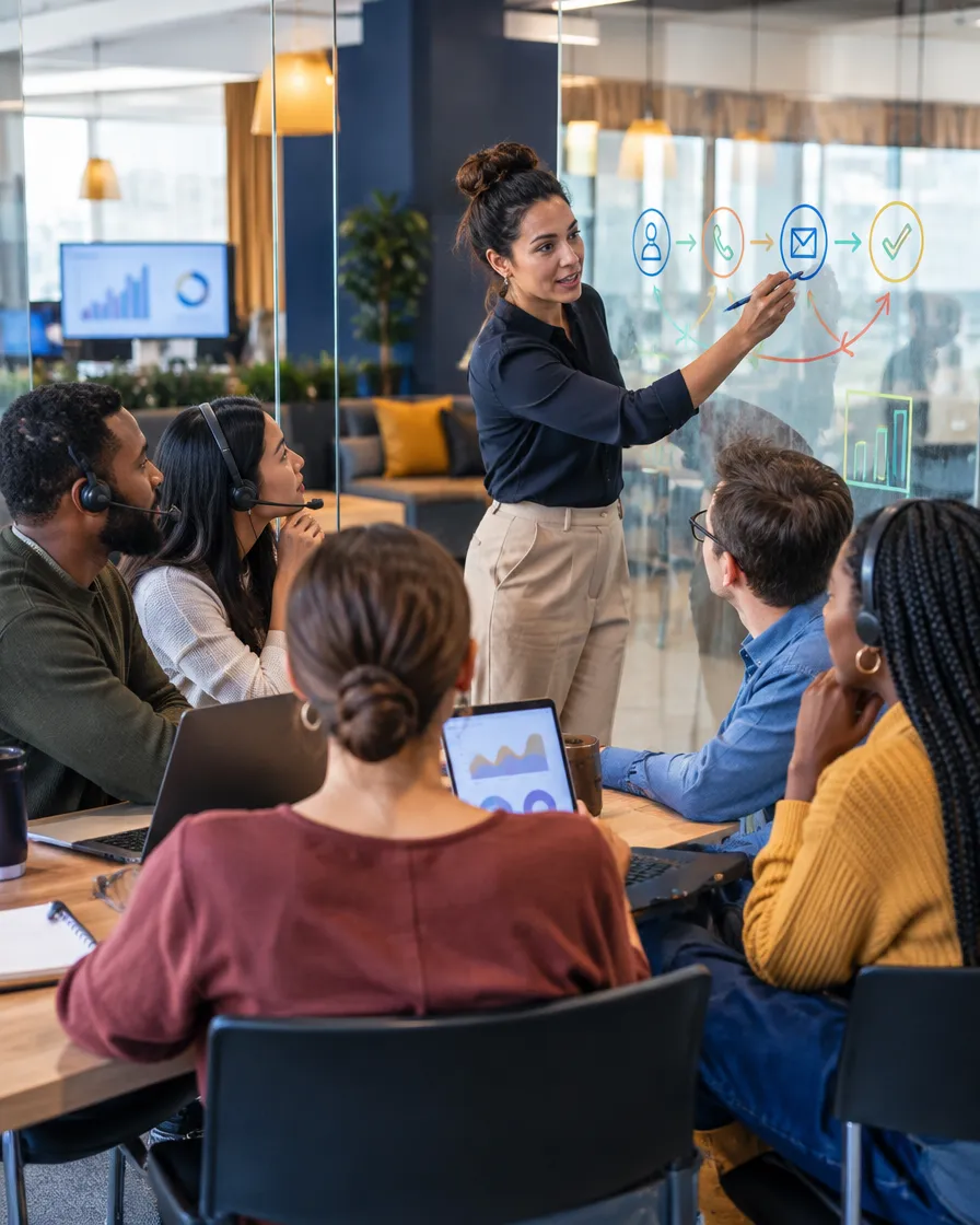 Payments team attending a presentation