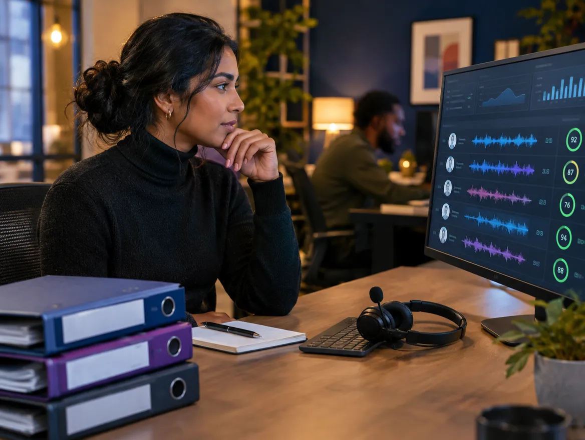 Analyst reviewing provider call data on a monitor