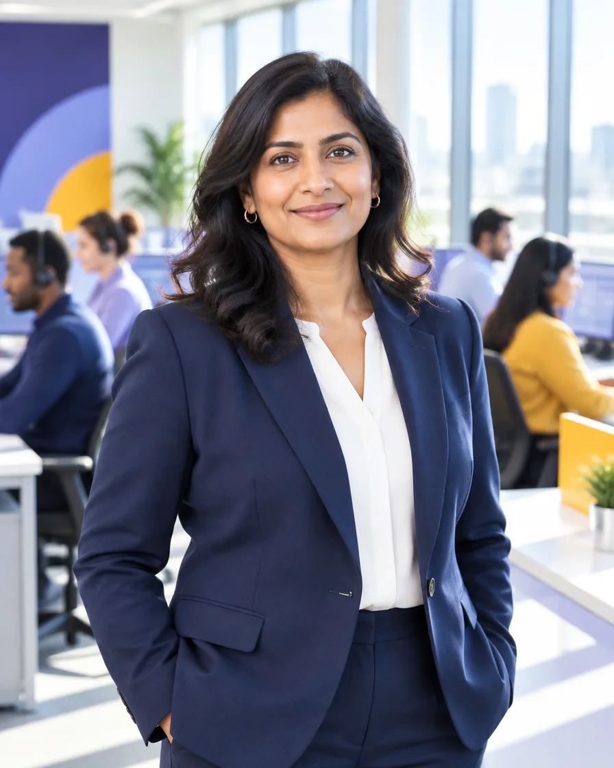 Customer experience leader standing in an operations center