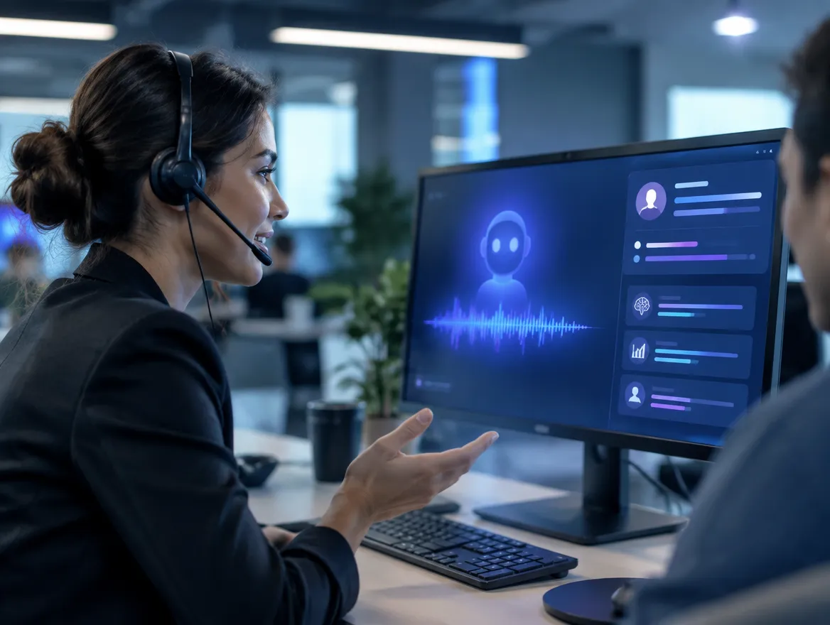 Appointment setter using an AI assist screen while talking to a prospect