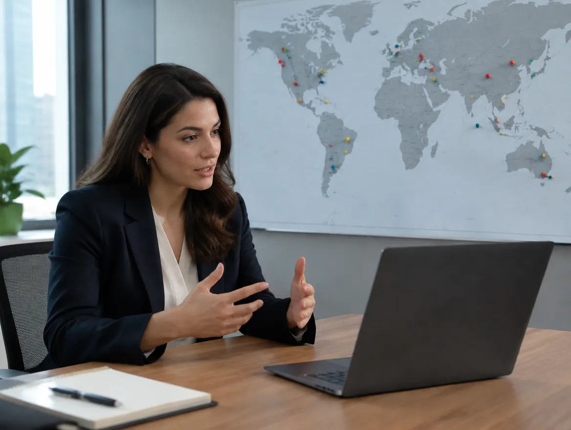 Client services manager designing a call center outsourcing program on a video call