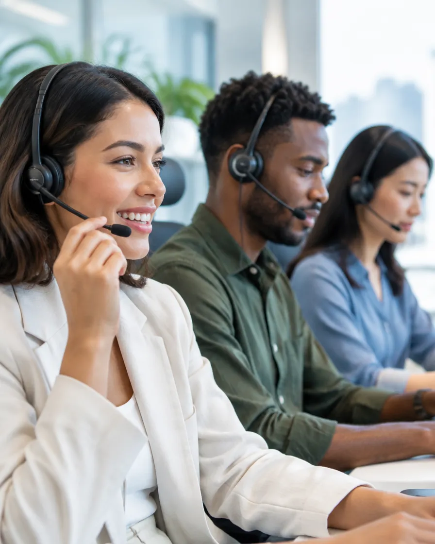 Multilingual agents from different cultures supporting customers side by side