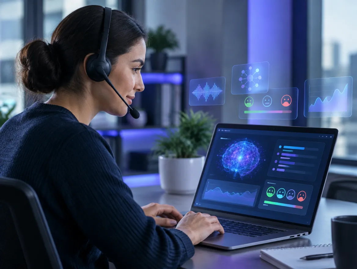 Collections agent using AI-driven account insights during a customer call