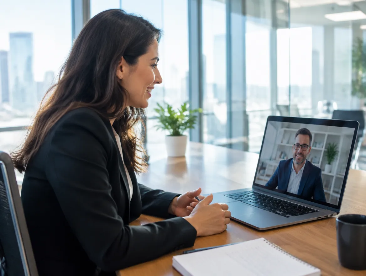 First-party collections consultant discussing a program with a lender on a video call