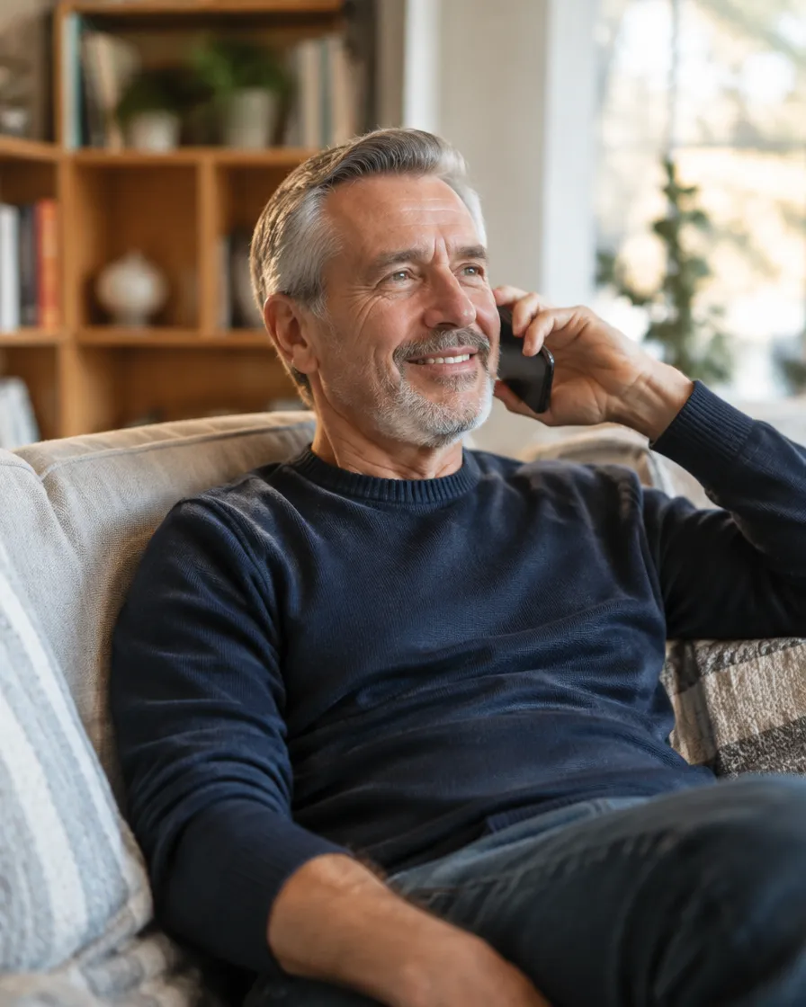 Customer relieved after a quick resolution on an inbound support call