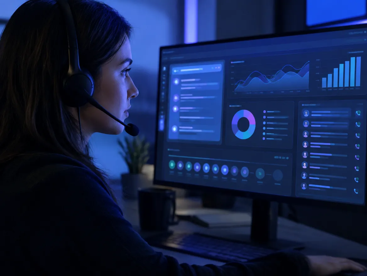 SDR using AI-assisted prompts and call analytics during outbound prospecting