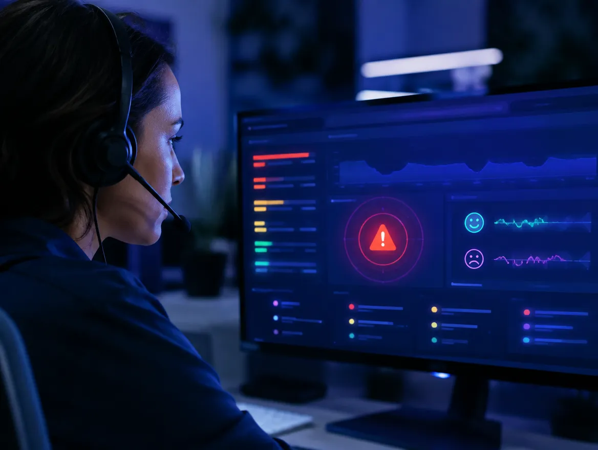 Care agent reviewing AI-detected risk signals before proactive outreach
