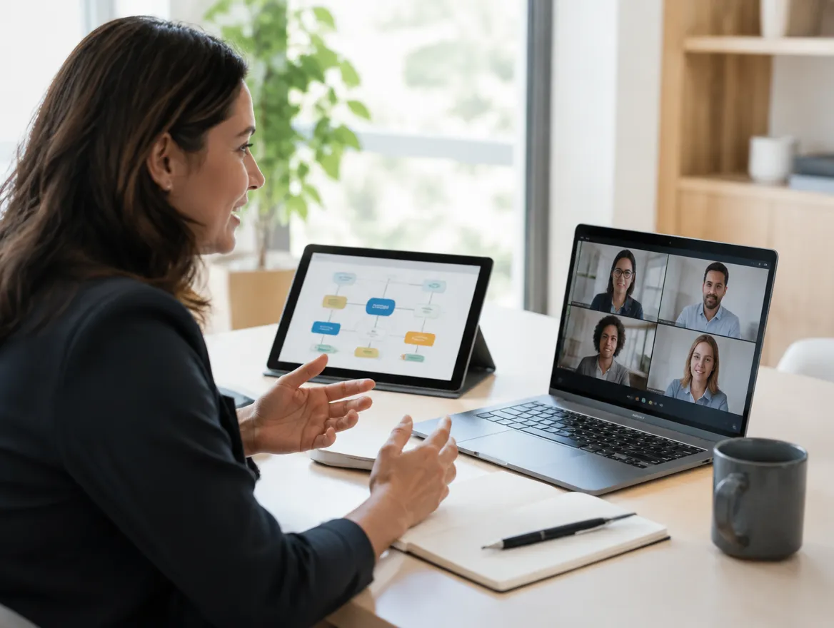 CX leader designing a proactive care program on a video call
