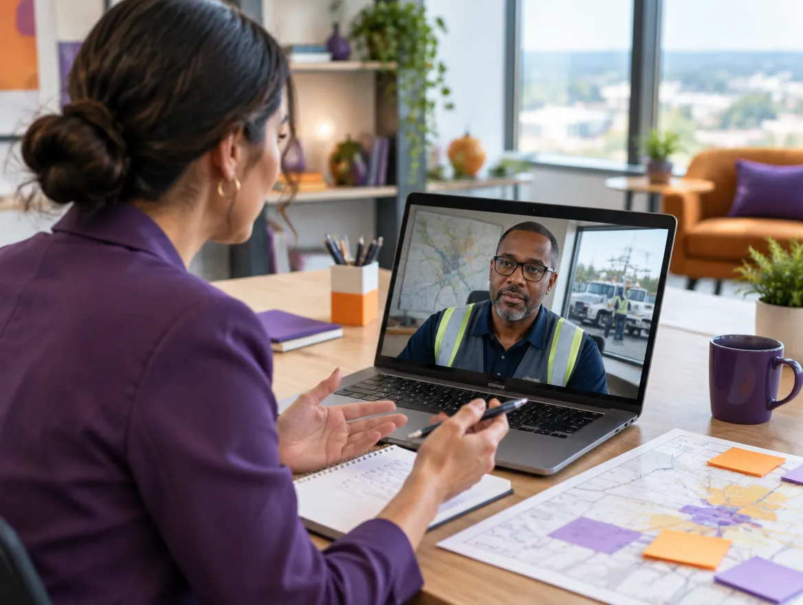 Outsourcing consultant planning shut-off prevention outreach with a utility operations director