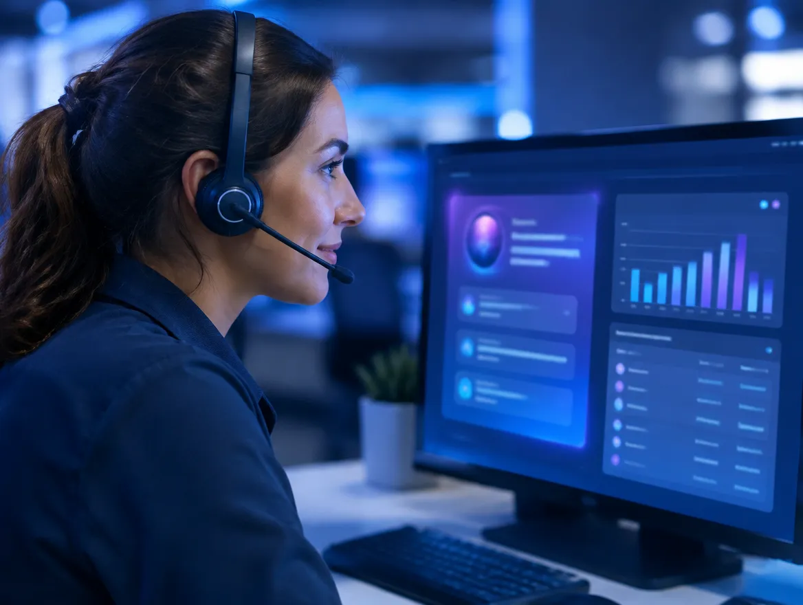 Utility contact center agent resolving a billing question with AI assistance