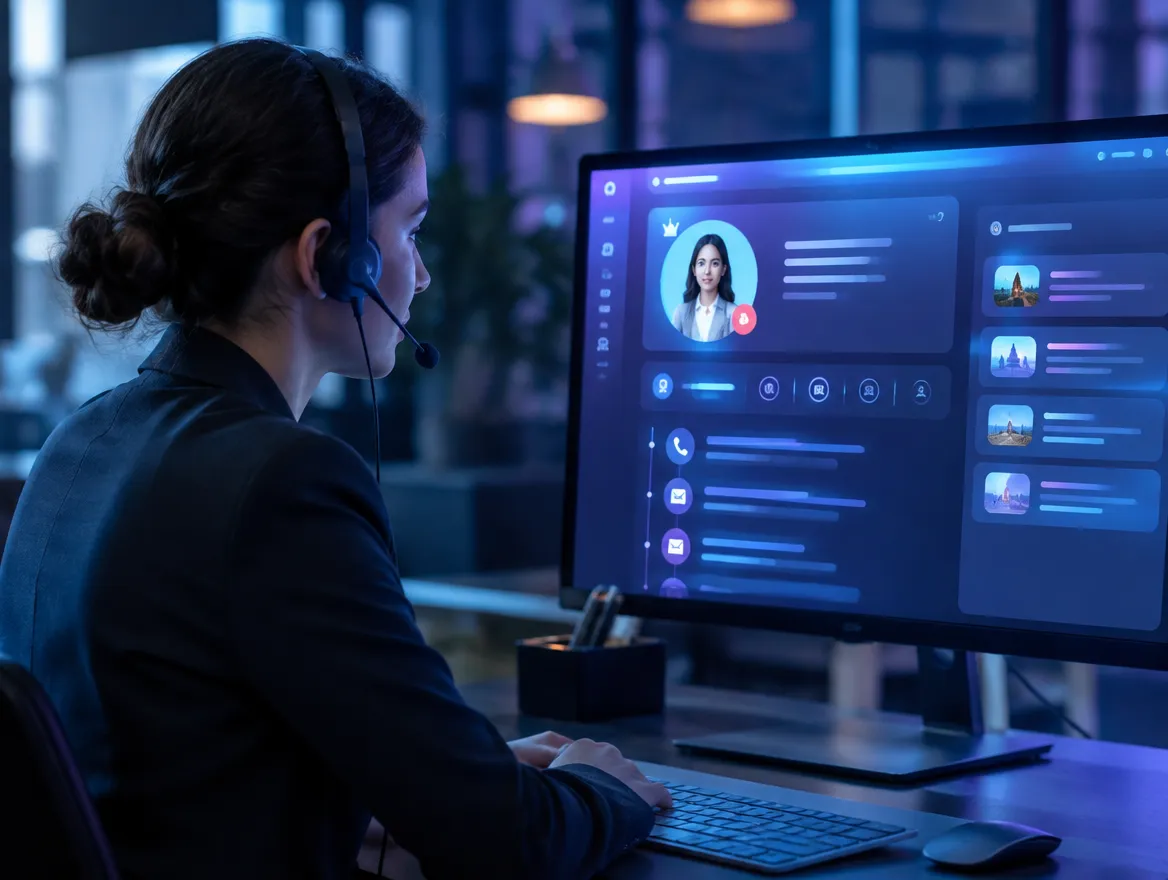 VIP support agent viewing a premium customer profile with AI insights