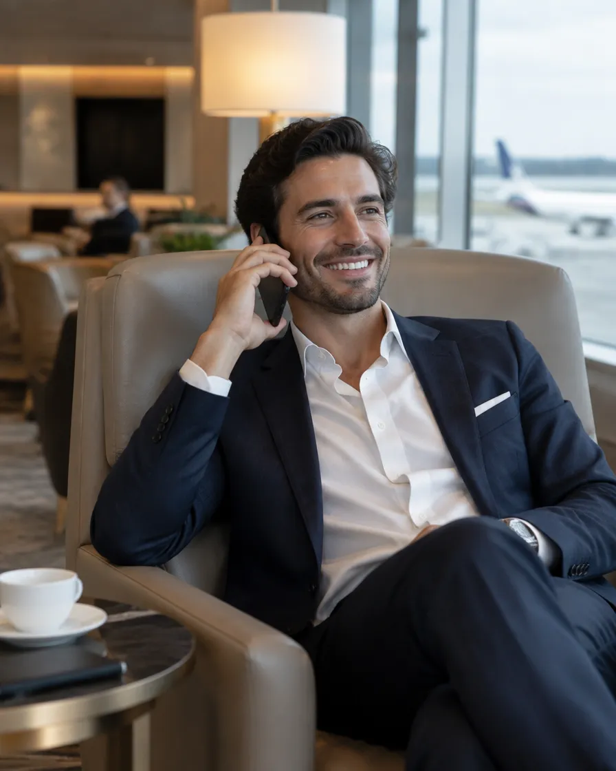 Premium loyalty member enjoying fast, personal service on a phone call