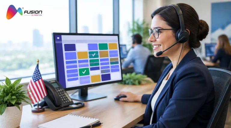 Appointment scheduling specialist booking a slot on a calendar for a U.S. business