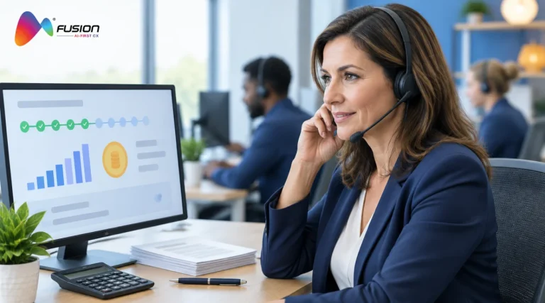 Debt collection call center specialist discussing a repayment plan with a customer