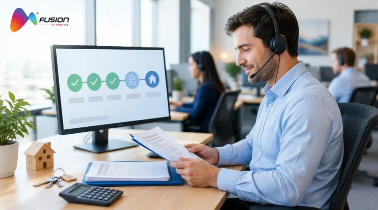 Loan origination services specialist reviewing a loan application as it moves through each stage