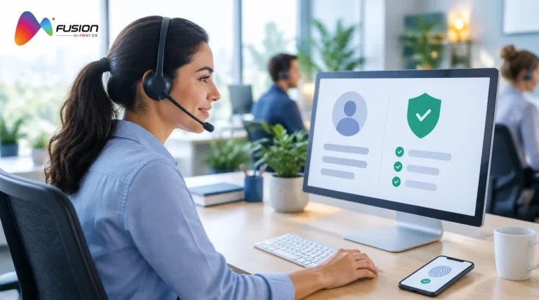 Verification-first customer engagement: a support specialist views a verified customer profile before the conversation starts